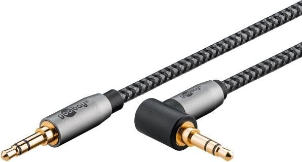 Goobay Audio Adapterkabel AUX, 3,5-mm-Klinke zu Stereo-Cinch-Stecker, 0,5 m, Sharkskin Grey (0.50 m, 3.5mm Klinke (AUX))