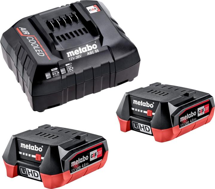 Metabo 12V Akku + Ladegerät Basic Set 2x Akku 40 Ah (12 V)