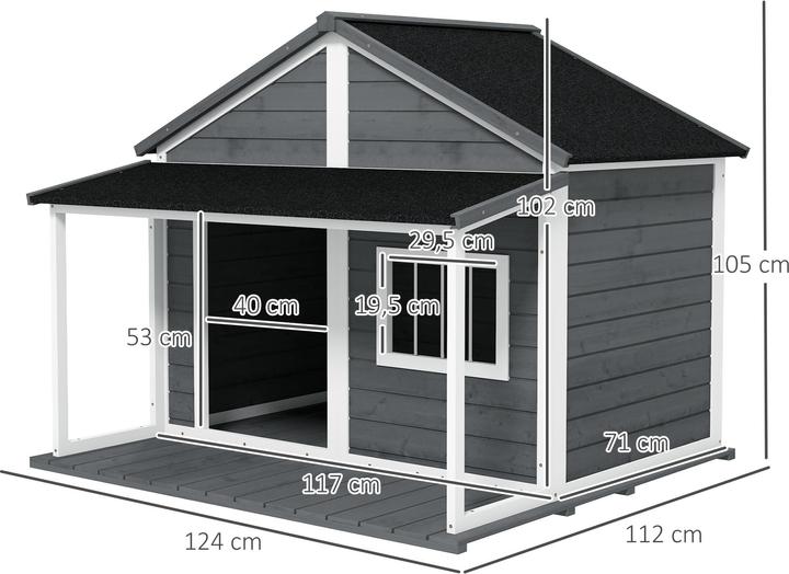 Image du produit PawHut Niche pour chien avec plancher surélevé (Niche pour chien)