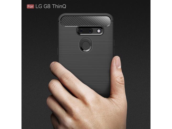 Actual product image Screenguard LG G8 ThinQ Cover Carbon Brushed Soft TPU (G8 ThinQ)