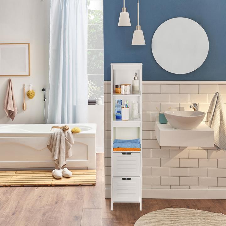 Actual product image Relaxdays Tall Bathroom Cabinet, 3 Shelves (30 x 30 x 144 cm)