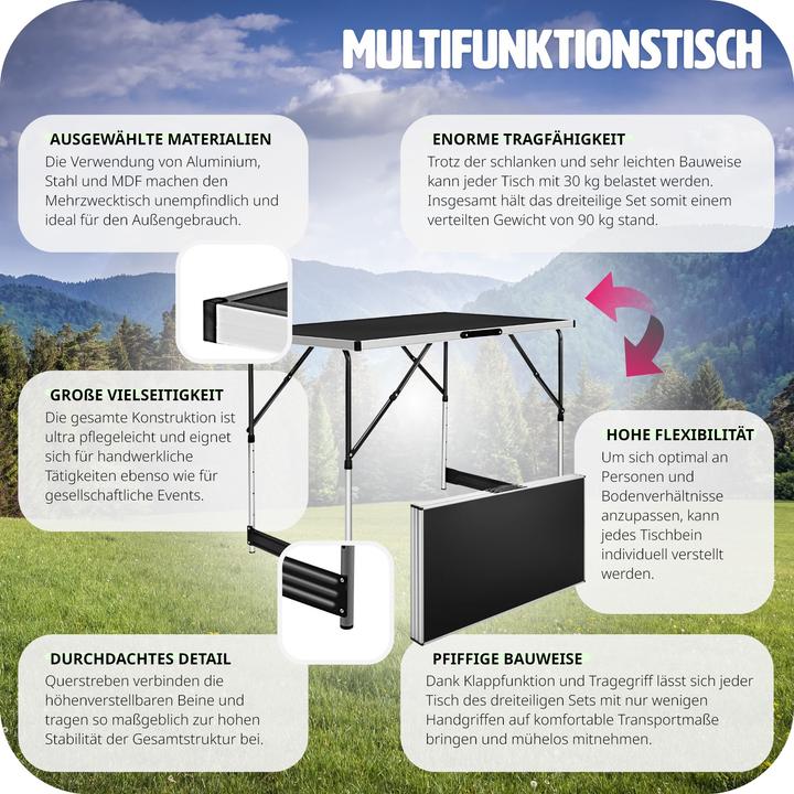 Produktbild tectake Tapeziertische (300 x 60 cm)