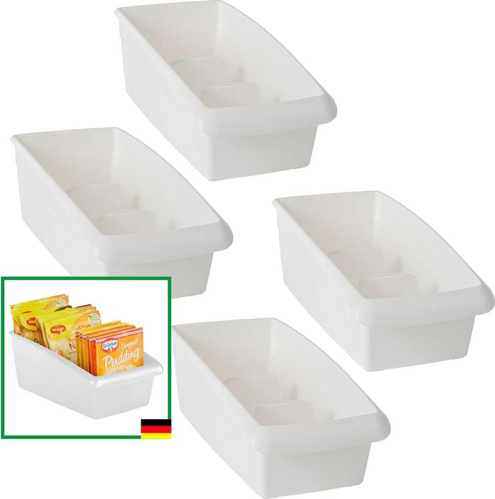 Immagine prodotto Novaliv Zuppiera 4 pezzi Economy Set Cassetto Organizzatore Cucina - 25 x 16 cm BIANCO Conservazione Spezie