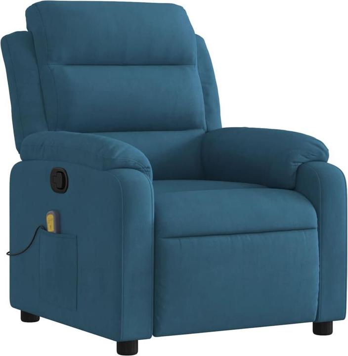 Produktbild VidaXL Massagesessel Fernsehsessel Relaxsessel Sessel Liegesessel Blau Samt