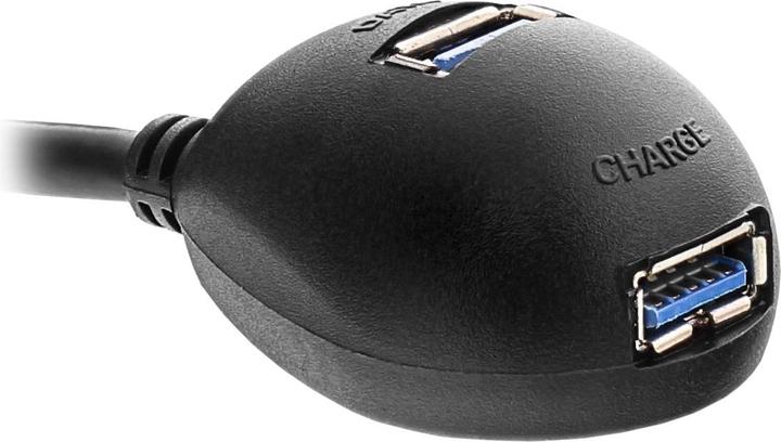 Produktbild InLine USB 3.0 Verlaengerung A Stecker / Buchse schwarz mit Standfuss 1m (1 m, USB 3.2 Gen 1)