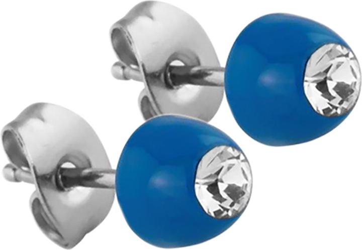 Produktbild Star Piercing Ohrstecker blau mit Swarovski Kristall silber (ohne Messing, Chirurgenstahl 316L)
