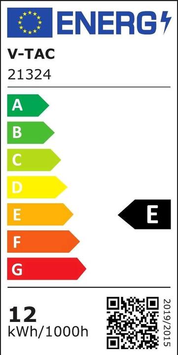 Energie-Label V-TAC VT5120 LED Streifen SAMSUNG Chip 2835 120 LED Hohe Lumen 12V IP20 4000K 5m (Neutralweiss, 500 cm, Indoor)