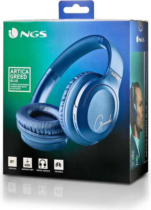 Actual product image NGS Artica greed blue (40 h, Cable, Wireless)
