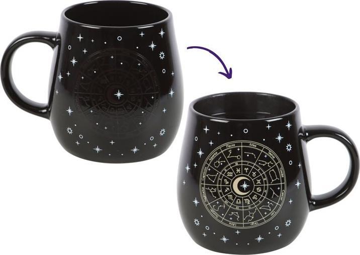 Actual product image Something Different Astrology Wheel Heat Changing Mug (500 ml, 1 x)