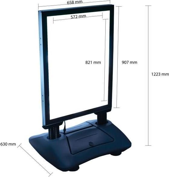 Actual product image Update Displays Customer stopper WindPro LED silver DIN A1 2 compartments (A1)