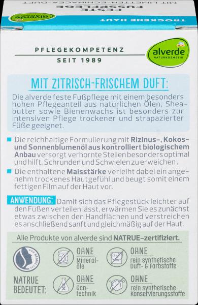 Produktbild dm alverde Feste Fusspflege mit Limetten-Echinacea-Duft