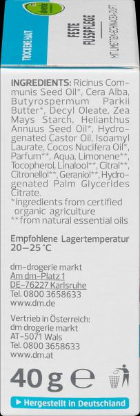 Produktbild dm alverde Feste Fusspflege mit Limetten-Echinacea-Duft