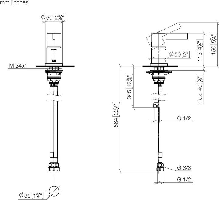 Actual product image Dornbracht single-lever bath mixer for bath or tile edge installation, 29300670