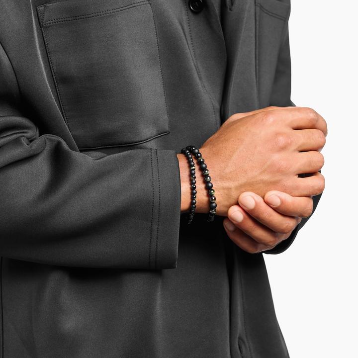 Produktbild Thomas Sabo Talisman Armband mit Obsidian und Tigerauge (17 cm, Geschwärzt, Recyceltes 925 Silber)
