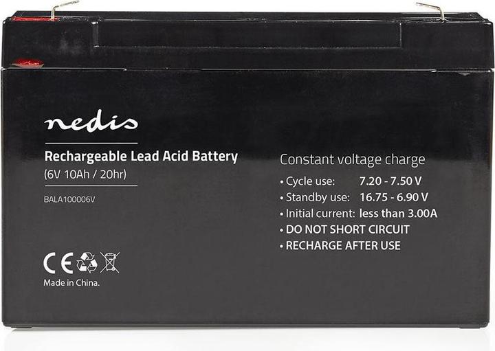 Actual product image Nedis Rechargeable maintenance-free lead battery - Voltage: 6 V - Battery capacity: 10000 mAh - 151 (6 V, 10000 Ah)