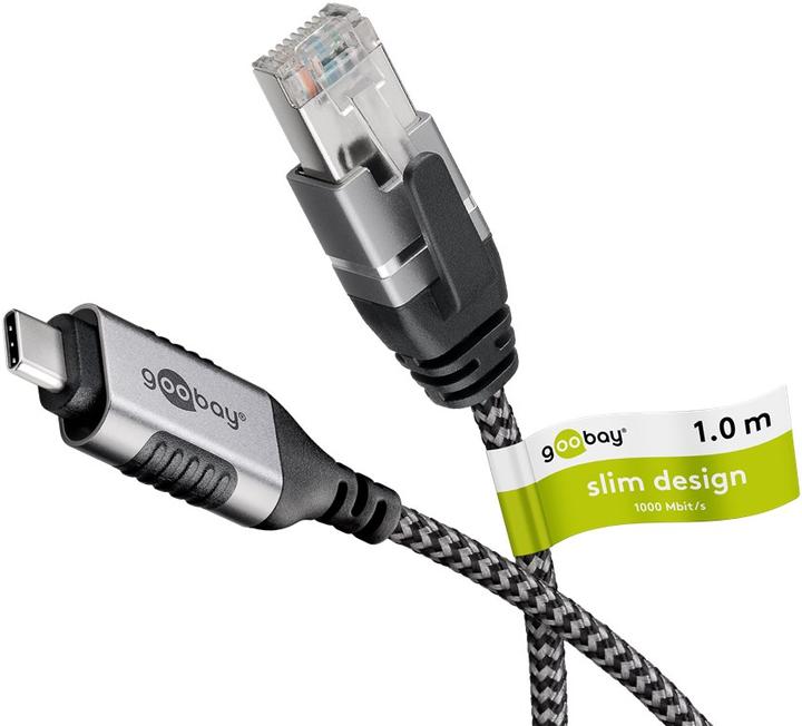 Produktbild Goobay Ethernet-Kabel USB-C 3.1 auf RJ45, Slim, 1 m (USB 3.1, RJ45 (1x))