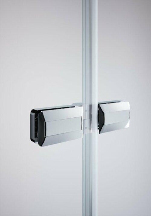 Actual product image Hüppe Design pure folding door, left-hand fixing, width 750mm, height 2000mm, installation on showe (211 cm, 83 cm, 11 cm)