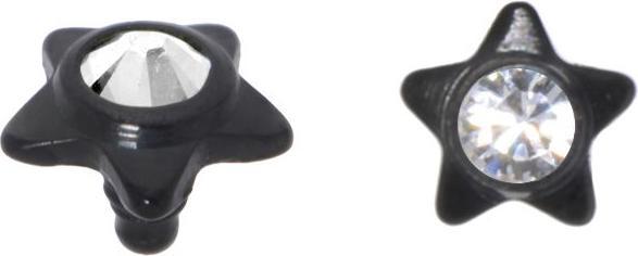 Bijouteria Dermal-Anchor Aufsatz (Kristall, PVD Beschichtung (schwarz), Titan)