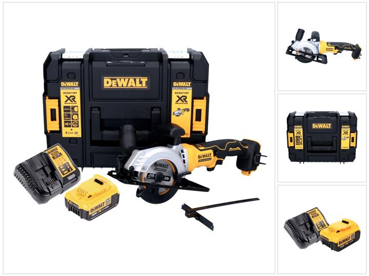 Productafbeelding DeWalt DCS 571 M1 accu handcirkelzaag 18 V 115 mm Brushless + 1x accu 4.0 Ah + lader + TSTAK