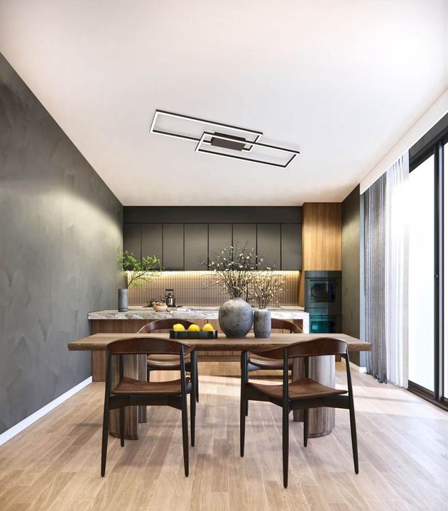 Actual product image Fischer & Honsel Honsel Seth LED ceiling light 27.3W Tunable white controllable dimmable sand black + remote control