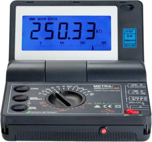 1 multimètre 4 chiffres 2 piles 1,5V 1 kit de câbles de sécurité KS17-2 1 sangle 1 guide de démarrage rapide 1 certificat d'étalonnage DAkkS