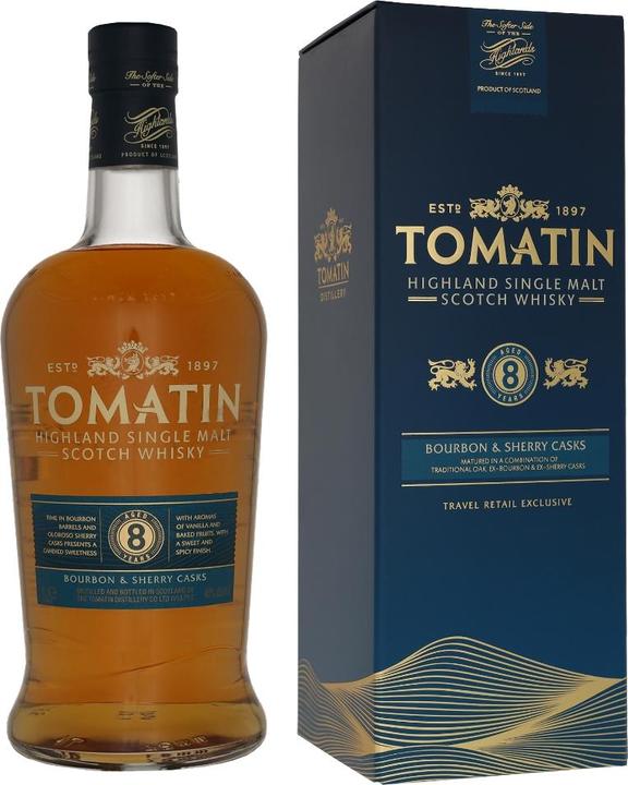 Tomatin 8 Years Old Bourbon & Sherry Casks 40% Vol. 1l in Geschenkbox (Scotch Whisky)