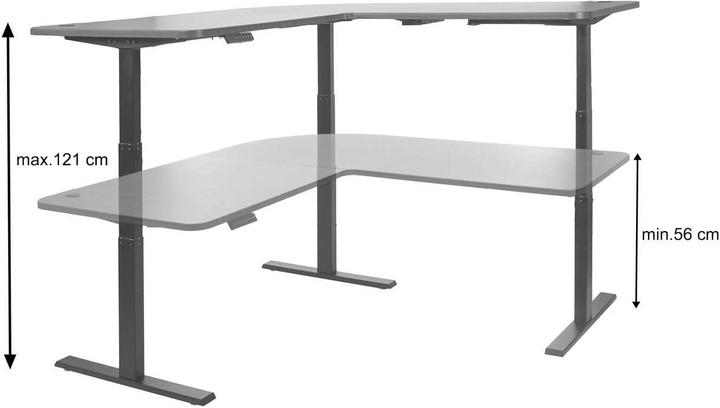 Image du produit Jamb Bureau d'angle réglable en hauteur électriquement