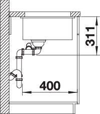 Actual product image Blanco Subline 350/150-U (Undermount sink, 45.60 cm, 52.50 cm)