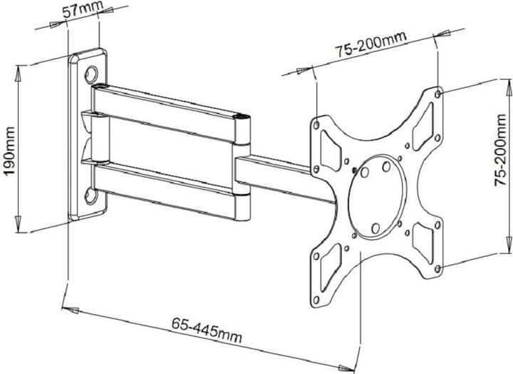 Actual product image Techly Clamp (Wall, 94", 25 kg)