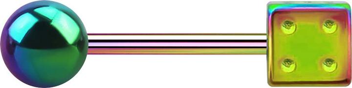 Image du produit Star Piercing Micro Barbell coloré avec boule et cube (Acier chirurgical 316L, sans laiton)