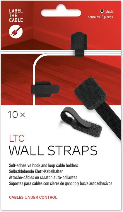 Image du produit Label-the-cable LTC Wall Velcro Cable Ties, pack of 10 (Serre-câbles velcro, 90 mm, 10 pcs)
