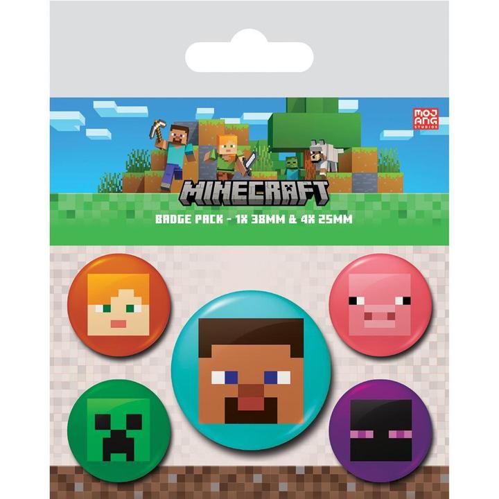 Immagine prodotto Minecraft Facce Distintivo Misura Confezione 5