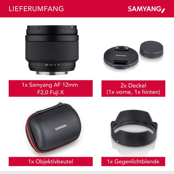 Immagine prodotto Samyang AF 12mm f/2 Fujifilm X (Fujifilm X, APS-C / DX)
