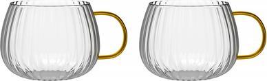 Produktbild Vialli Design Tulip Set bestehend aus zwei Gläsern mit gelbem Henkel 350ml