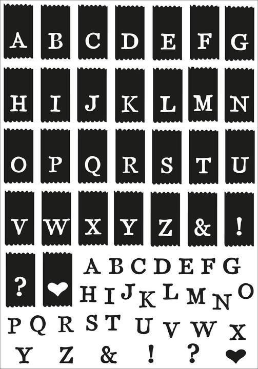Nährwerte und Zutaten Sizzix Framelits Stanzschablone und Clear Stamps "Tab Stamp Alpha by 49 and Market" (70 x)