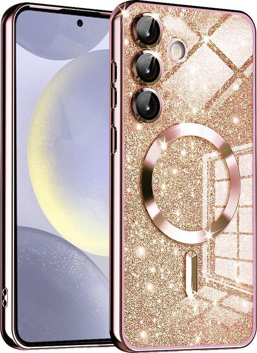 Actual product image Techsuit - Luxury Glitter MagSafe - Samsung Galaxy S24 Plus - Rose Gold (Samsung Galaxy S24+)