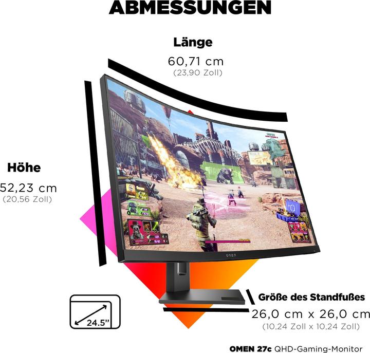 Actual product image HP Omen 27c (2560 x 1440 pixels, 27")