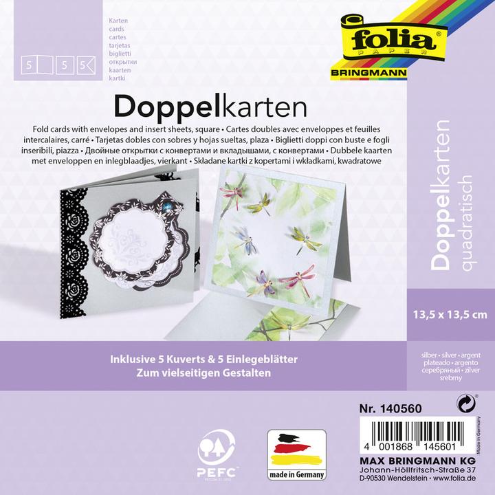 Produktbild Folia Doppelkarten quadratisch 220 g/m2 (220 g/m², 5 x)