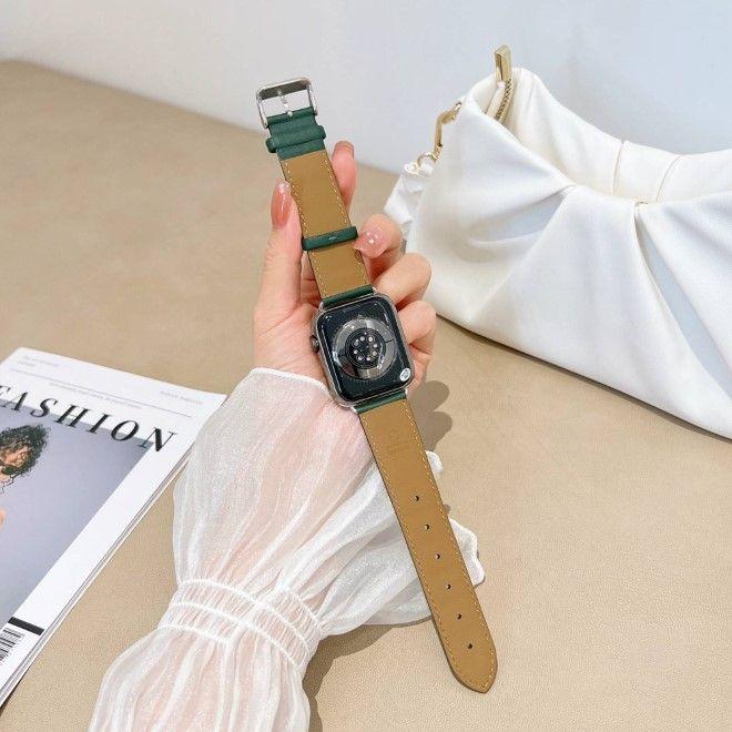 Actual product image MU Classic Genuine Series genuine leather strap (42 mm, 44 mm, 45 mm, Genuine leather, Apple Watch Series 3, Apple Watch Series 2, Apple Watch Series 1, Apple Watch Series 7, Apple Watch Series 8, Apple Watch Series 9, Apple Watch SE, Apple Watch Series 4, Apple Watch Series 5, Apple Watch Series 6)