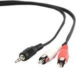 Produktbild Gembird 2xRCA, M/M Audio-Kabel (5 m, Cinch, 3.5mm Klinke (AUX))