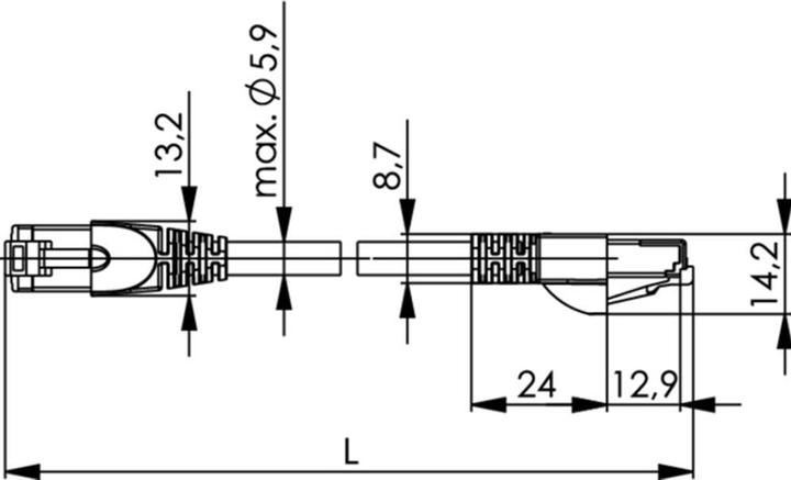 Image du produit Telegärtner MP8 FS 600 (S/FTP, CAT6a, 1 m)