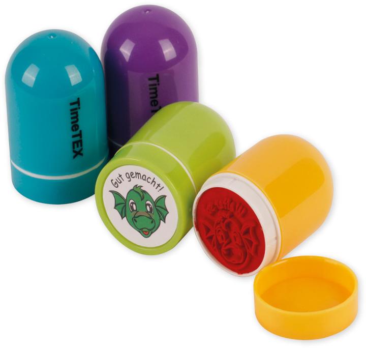 Image du produit TimeTEX TIME TEX Set de tampons encreurs permanents 62016 Visages de dragons 4 pièces
