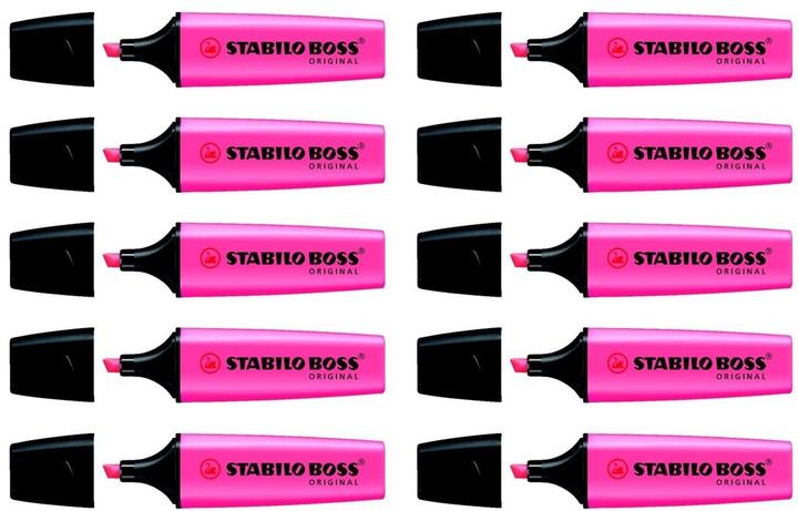 Actual product image STABILO Highlighter Boss Original 10 pieces, Pink (Pink, 5 mm, 10 x)