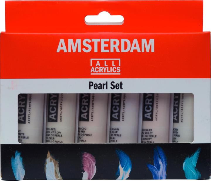 Produktbild Talens Amsterdam Starter Set (Perlweiss, Perlgelb, Perlrot, Perlgrün, Perlblau, Perlviolett, 120 ml)