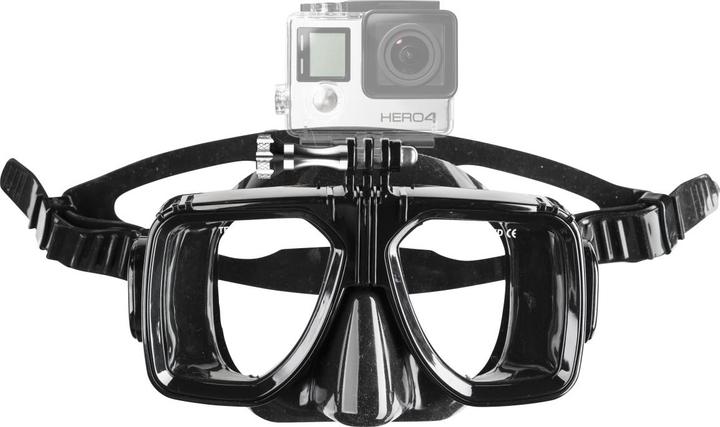 mantona Taucherbrille mit Befestigung für GoPro (Hero 3, Hero 3+, Hero 4, Hero 2, hero 5, Hero 6)