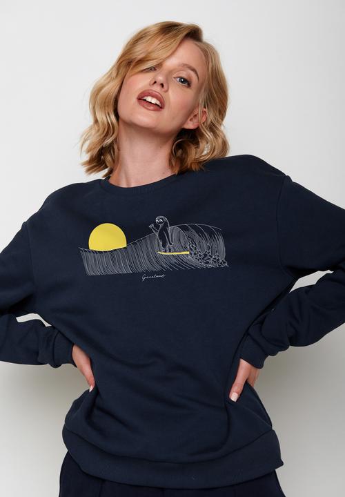 Actual product image Greenbomb Women's Animal Sloth Waves Canty Pullover (XS)