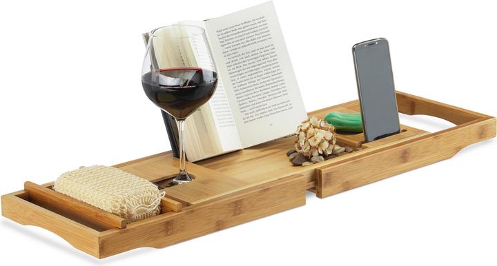 Badewannenablage Bambus (107.5 x 23 x 19 cm)