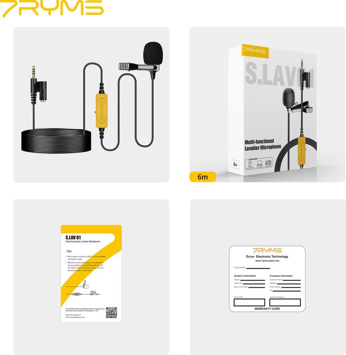 Actual product image 7Ryms Multi-functional Lavalier Microphone (4.5m)