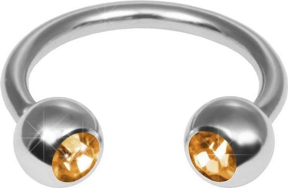 Produktbild Hermex Circular Barbell Piercing Edelstahl mit Zirkonia - Mokka (Edelstahl)