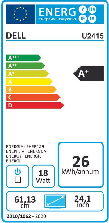 Energie-Label Dell UltraSharp U2415 (1920 x 1200 Pixel, 24")
